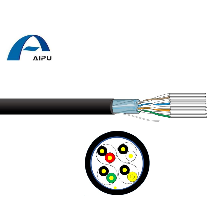 High Quality Aipu BMS Control Cable Audio BS EN 60228 50290 Sound Cable 4 Pairs 8 Cores Twist